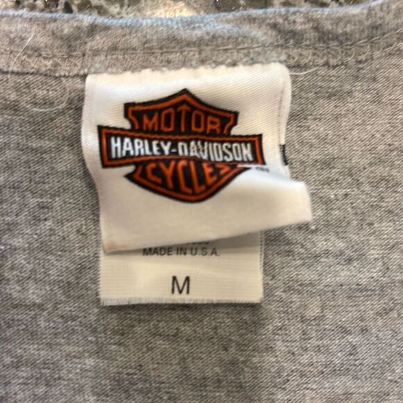 Vintage 2003 Harley Davidson, Meredith, NH gray tank top T-shirt M - Picture 3 of 9